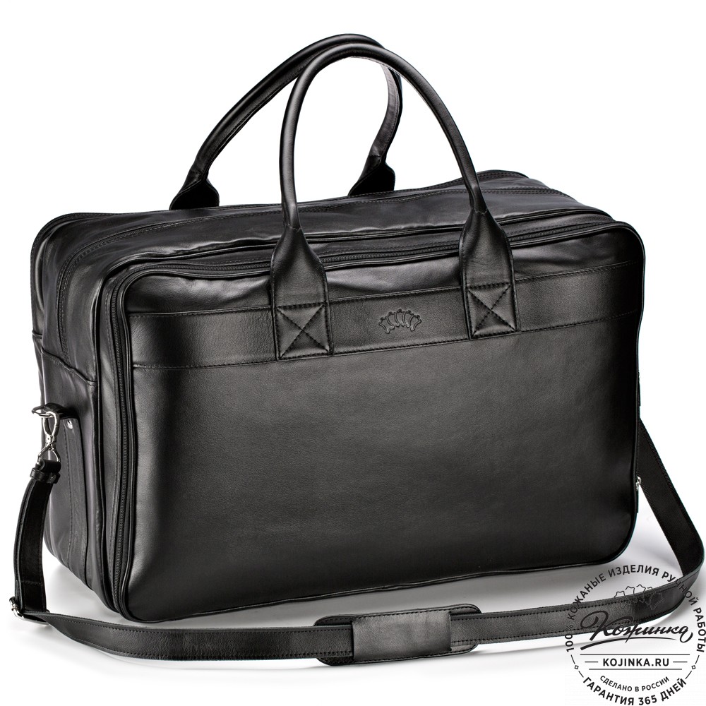 Кожаная дорожная сумка "Дилан" (чёрная) 