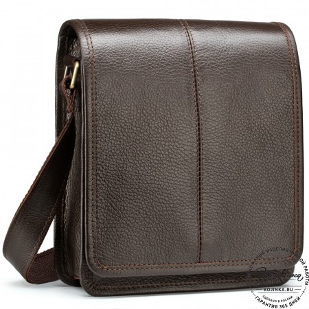 Кожаная сумка "Митчел мини" (тёмно-коричневая)