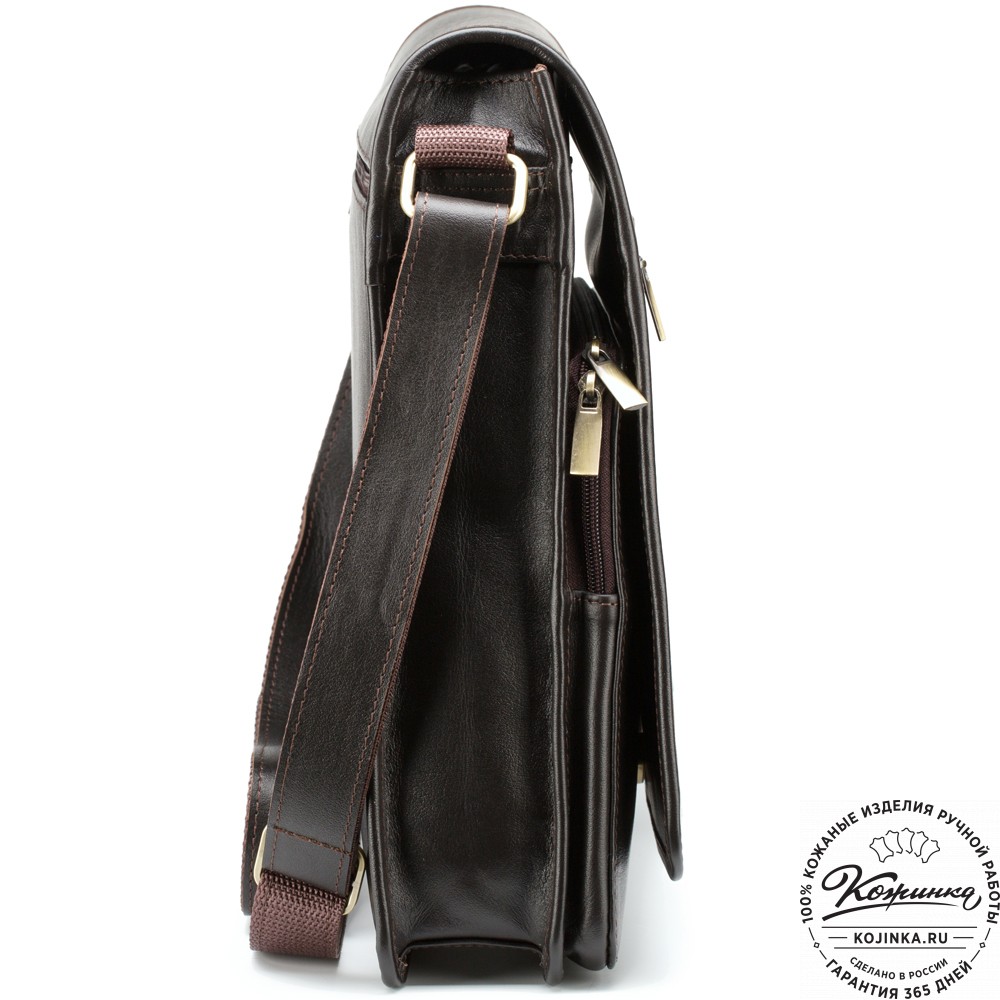 Кожаная сумка "Брэндон" (тёмно-коричневая)