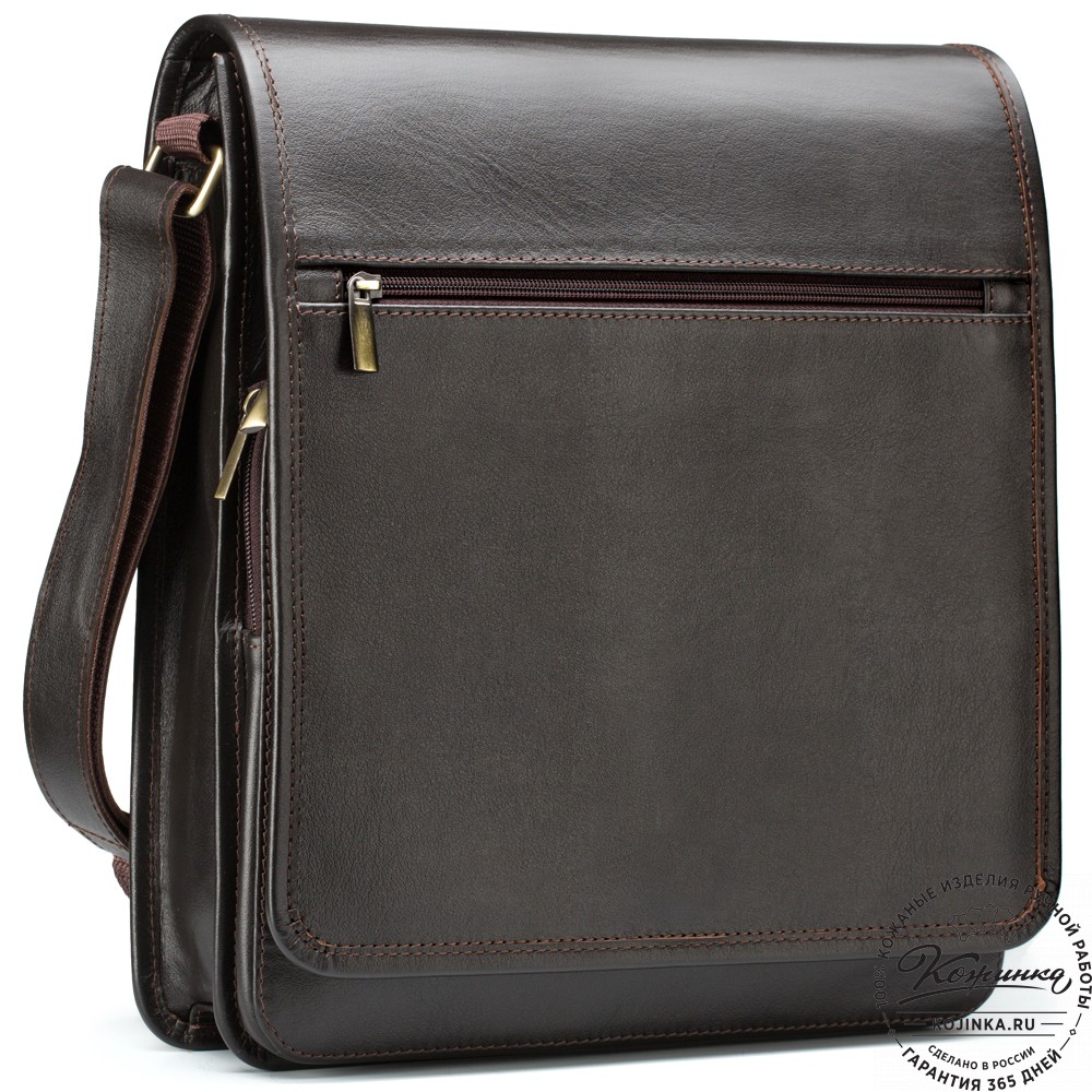 Кожаная сумка "Брэндон" (тёмно-коричневая)