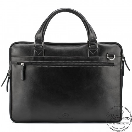 Кожаная деловая сумка "Ральф" (чёрная) 