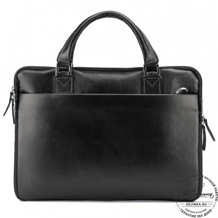Кожаная деловая сумка "Ральф" (чёрная) 