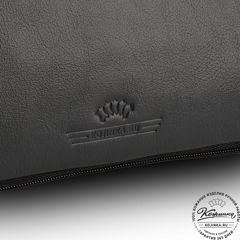 Кожаная деловая сумка "Ральф" (чёрная) 