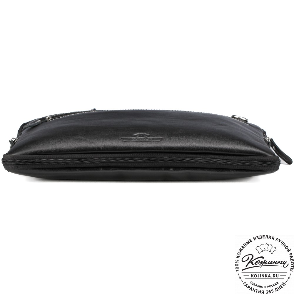 Кожаная деловая сумка "Ральф" (чёрная) 