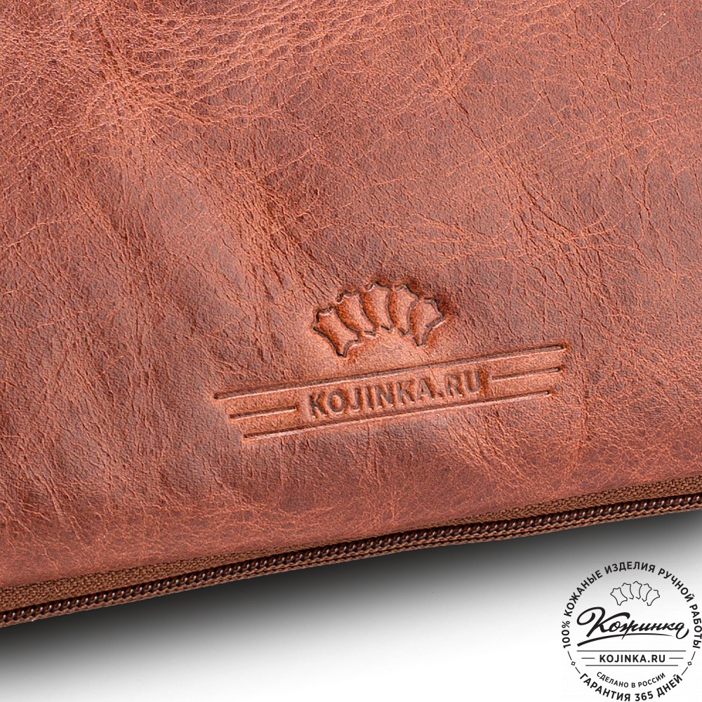 Кожаная деловая сумка "Ральф" (рыжий антик) 