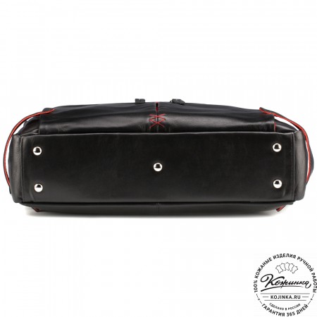 Кожаная деловая сумка "Роджер" (чёрная) 