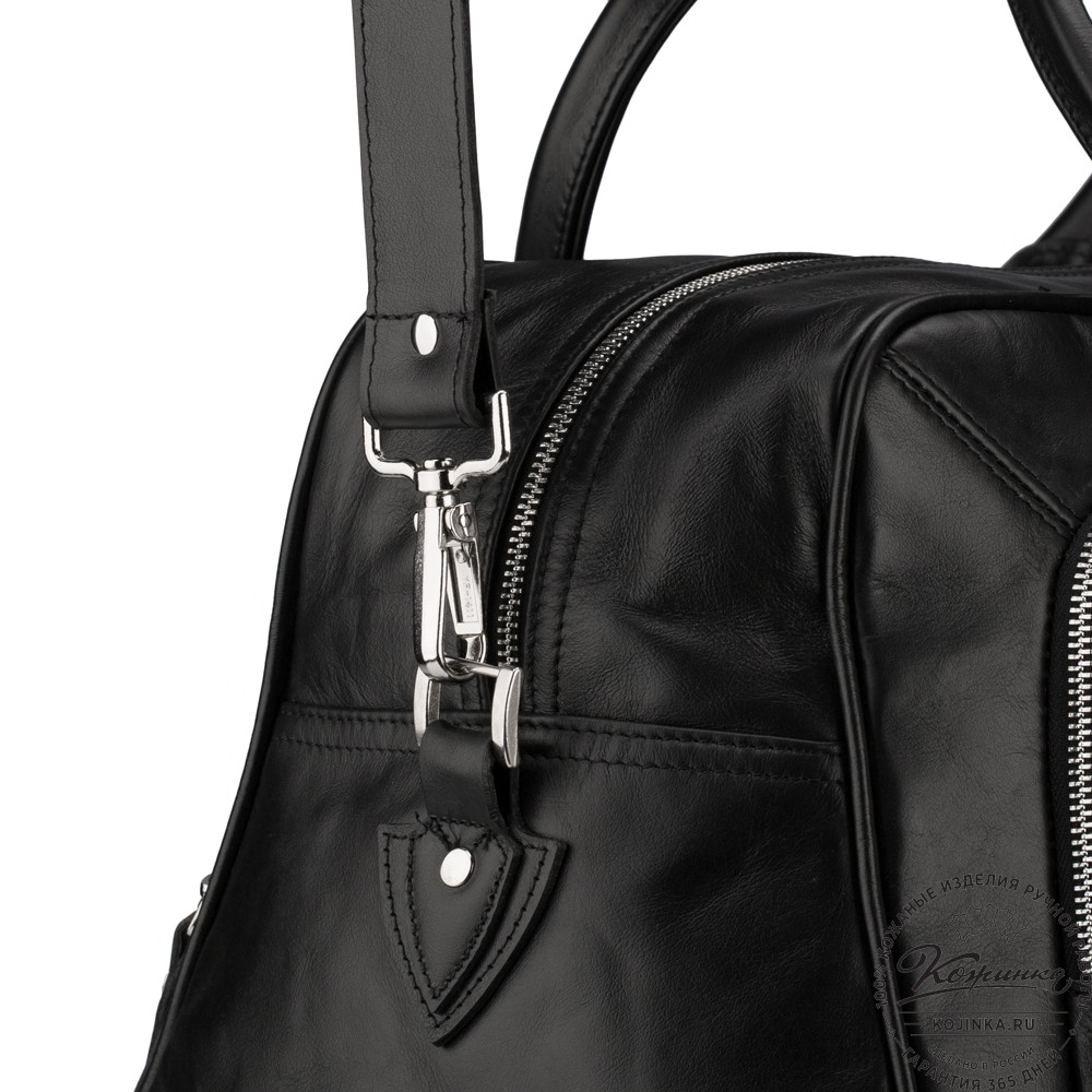 Кожаная дорожная сумка "Бруклин" (чёрная)