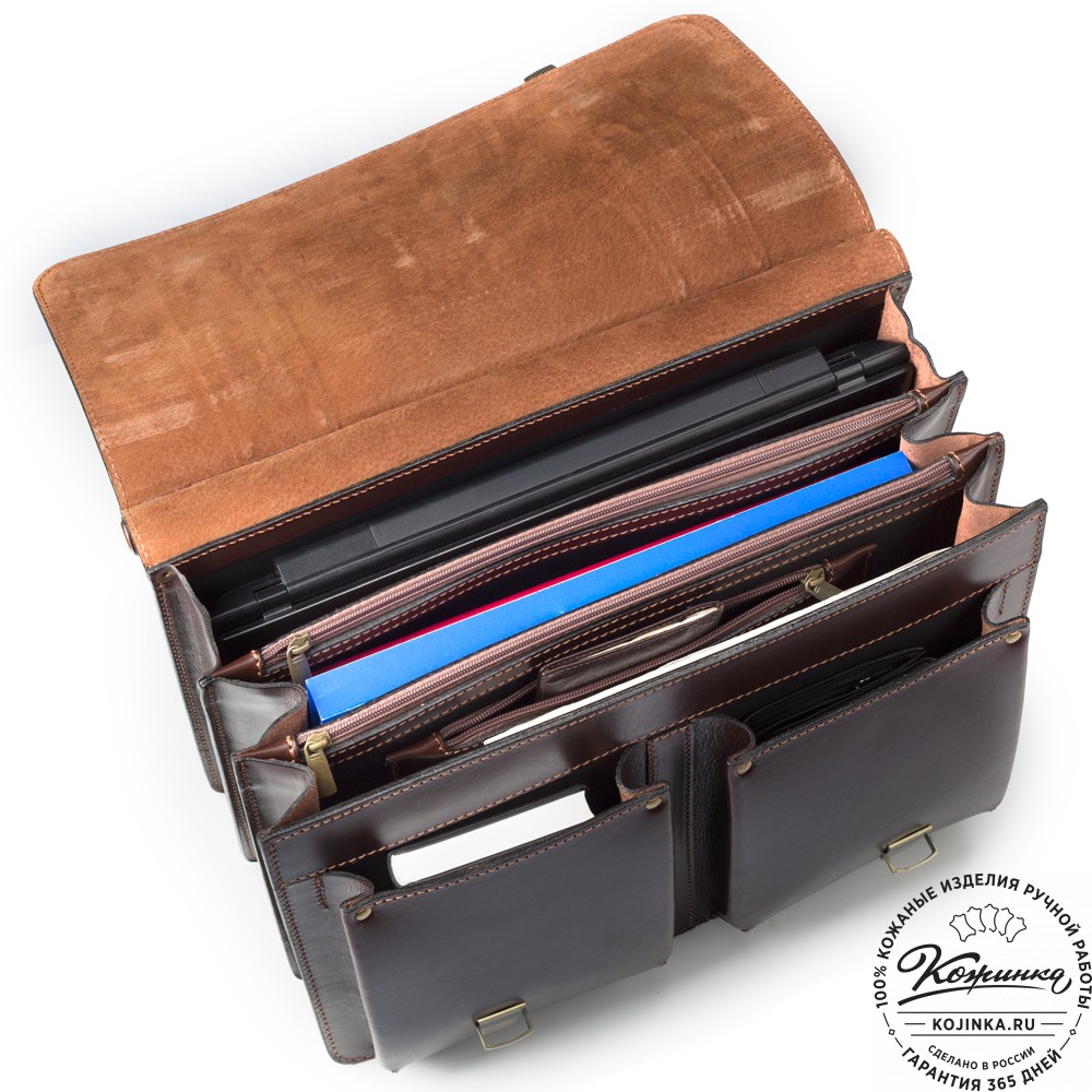 Кожаный портфель "Префект" (коричневый)