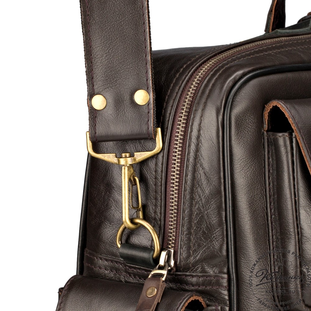 Кожаная деловая сумка для командировок  "Ричард" (тёмно-коричневый)