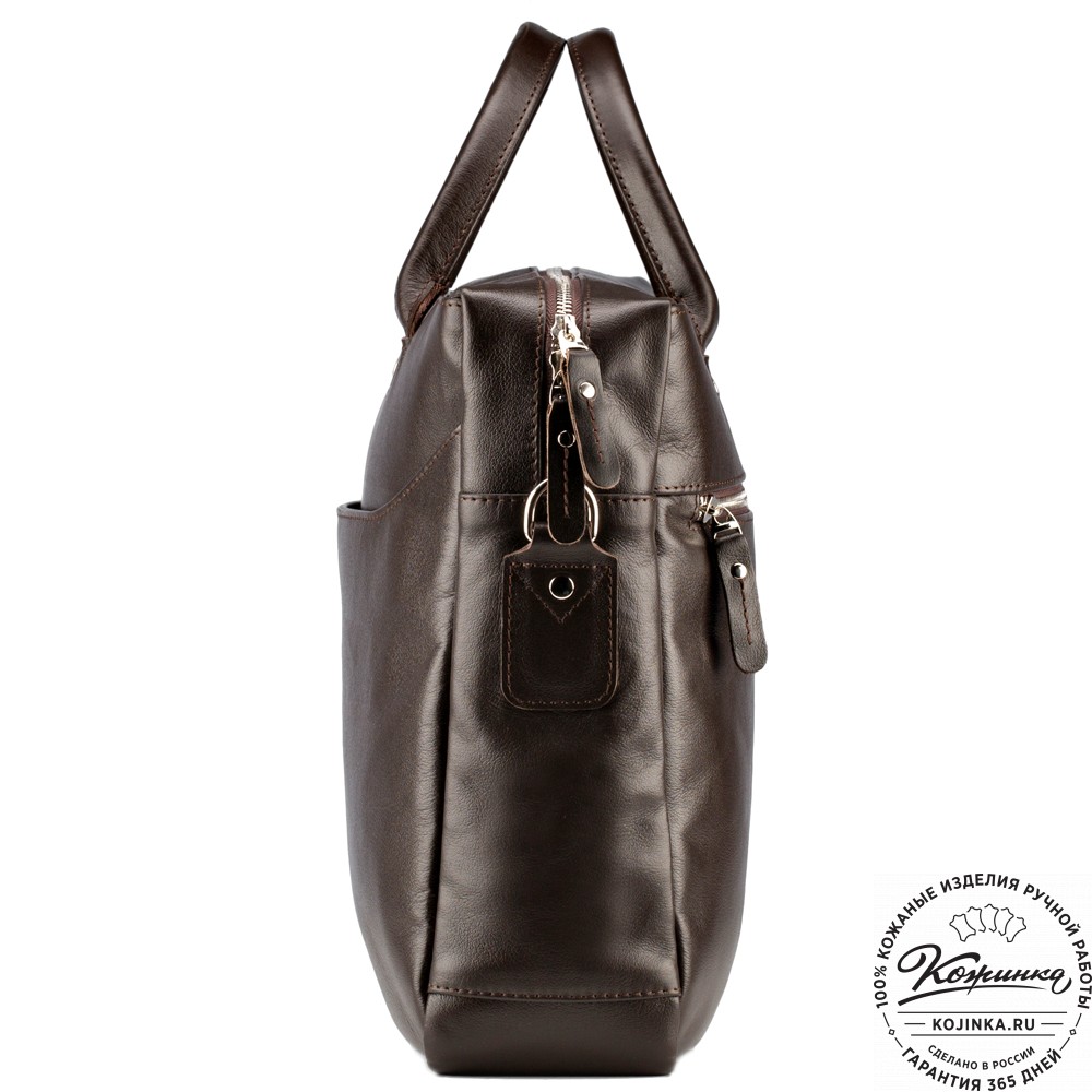 Кожаная деловая сумка "Спайк" (коричневая) 