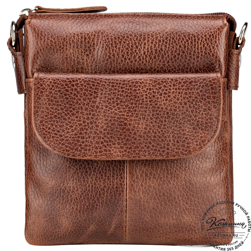 Кожаная сумка "Вуди" (светло-коричневая)