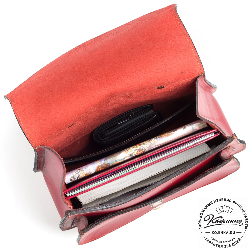 Кожаный рюкзак "Геральд" (красный)