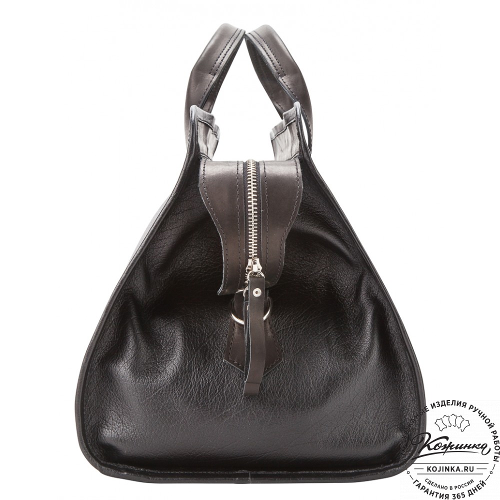 Кожаная дорожная сумка "Чарли" (чёрная)