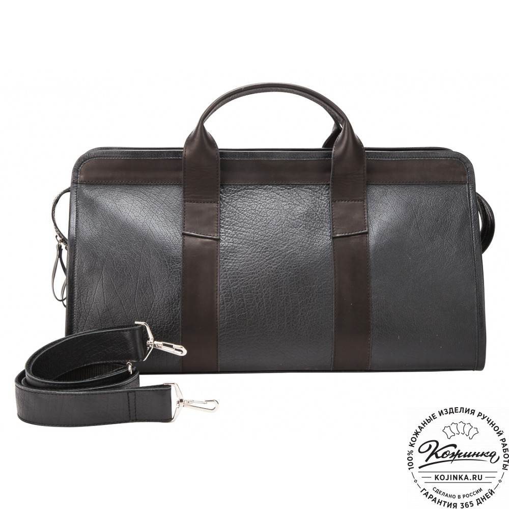 Кожаная дорожная сумка "Чарли" (чёрная)