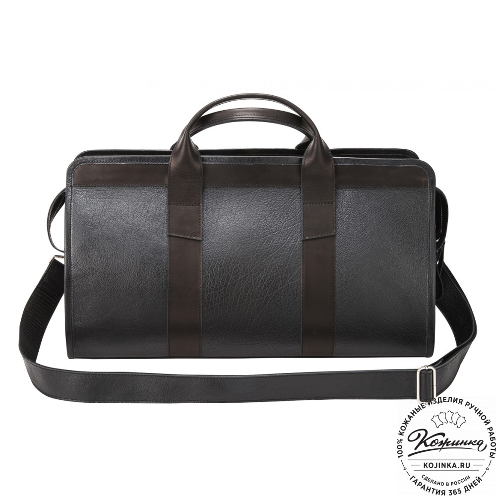 Кожаная дорожная сумка "Чарли" (чёрная)