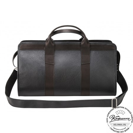 Кожаная дорожная сумка "Чарли" (чёрная)