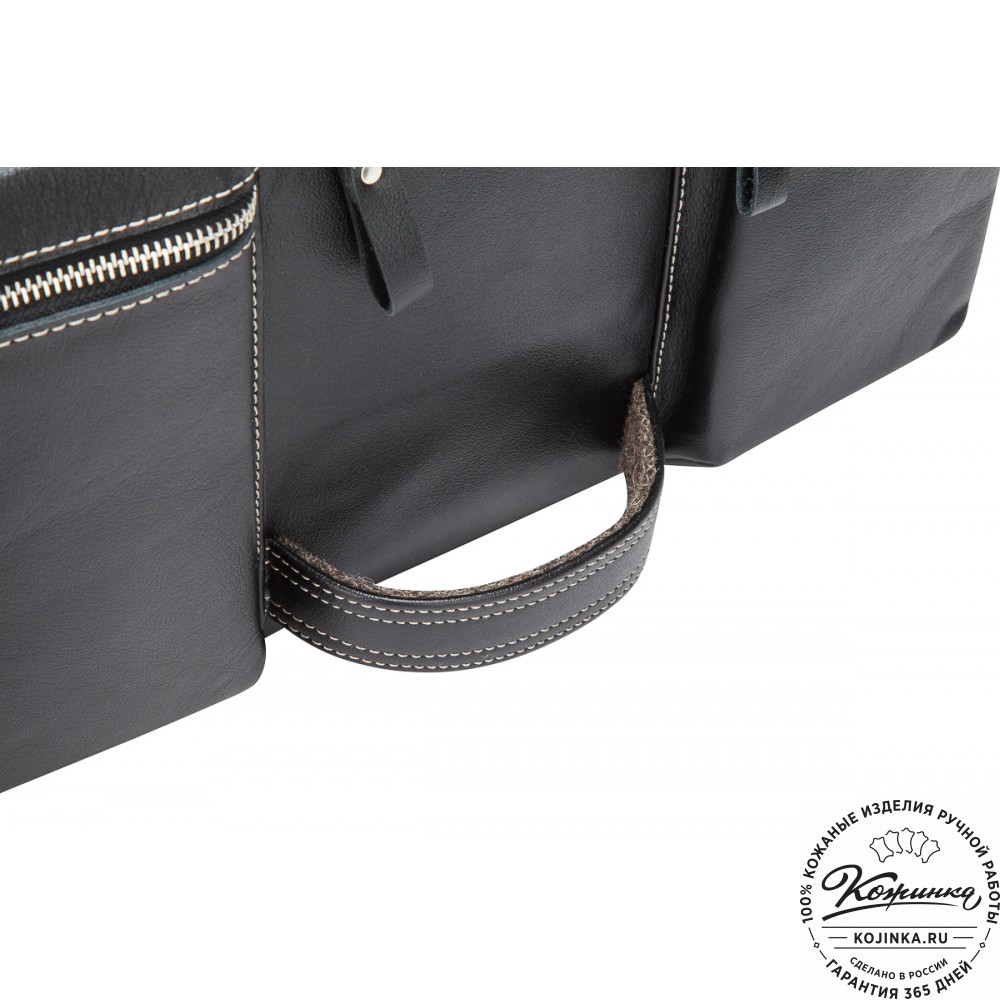 Кожаная деловая сумка "Диего" (черная)