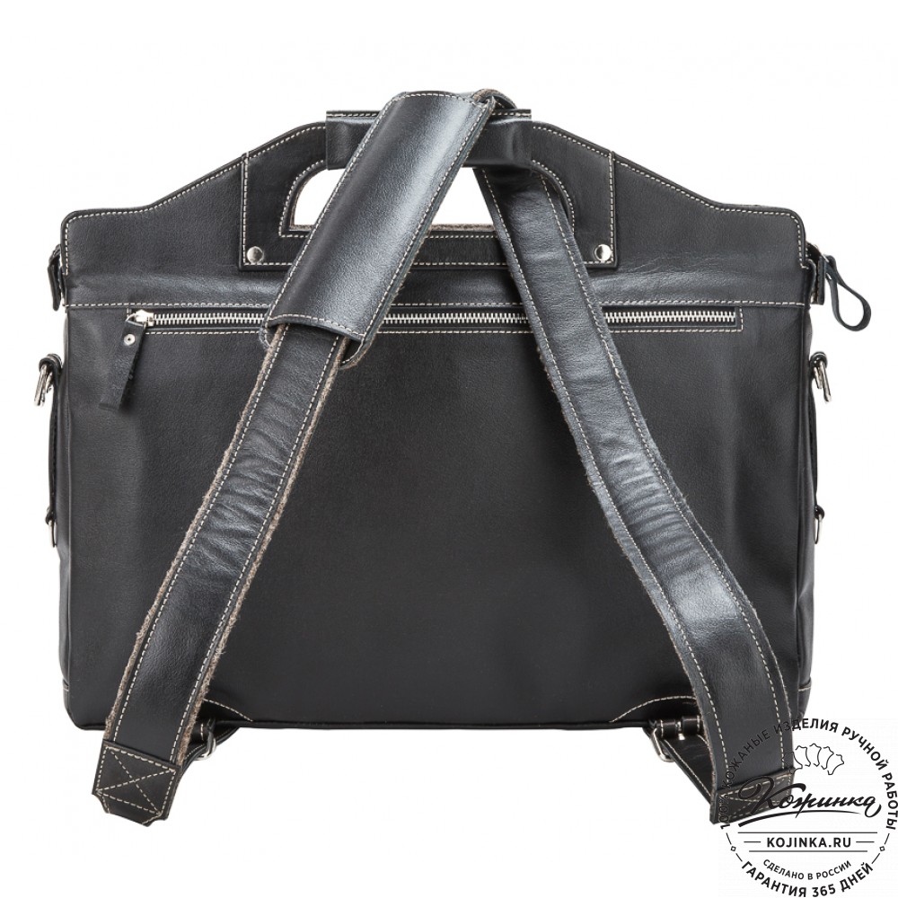 Кожаная деловая сумка "Диего" (черная)