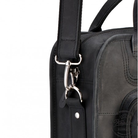 Кожаный рюкзак-сумка "Майкл" (чёрный)