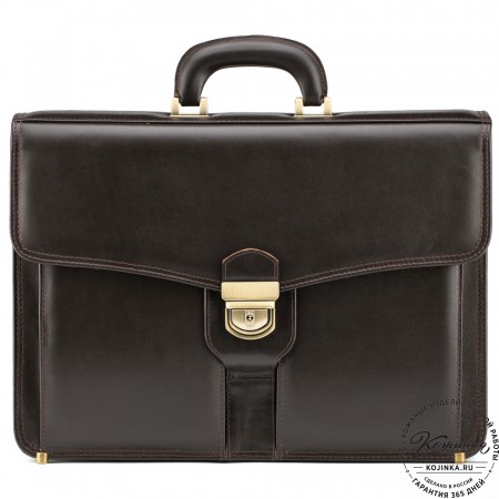 Кожаный портфель "Оскар" (тёмно-коричневый)