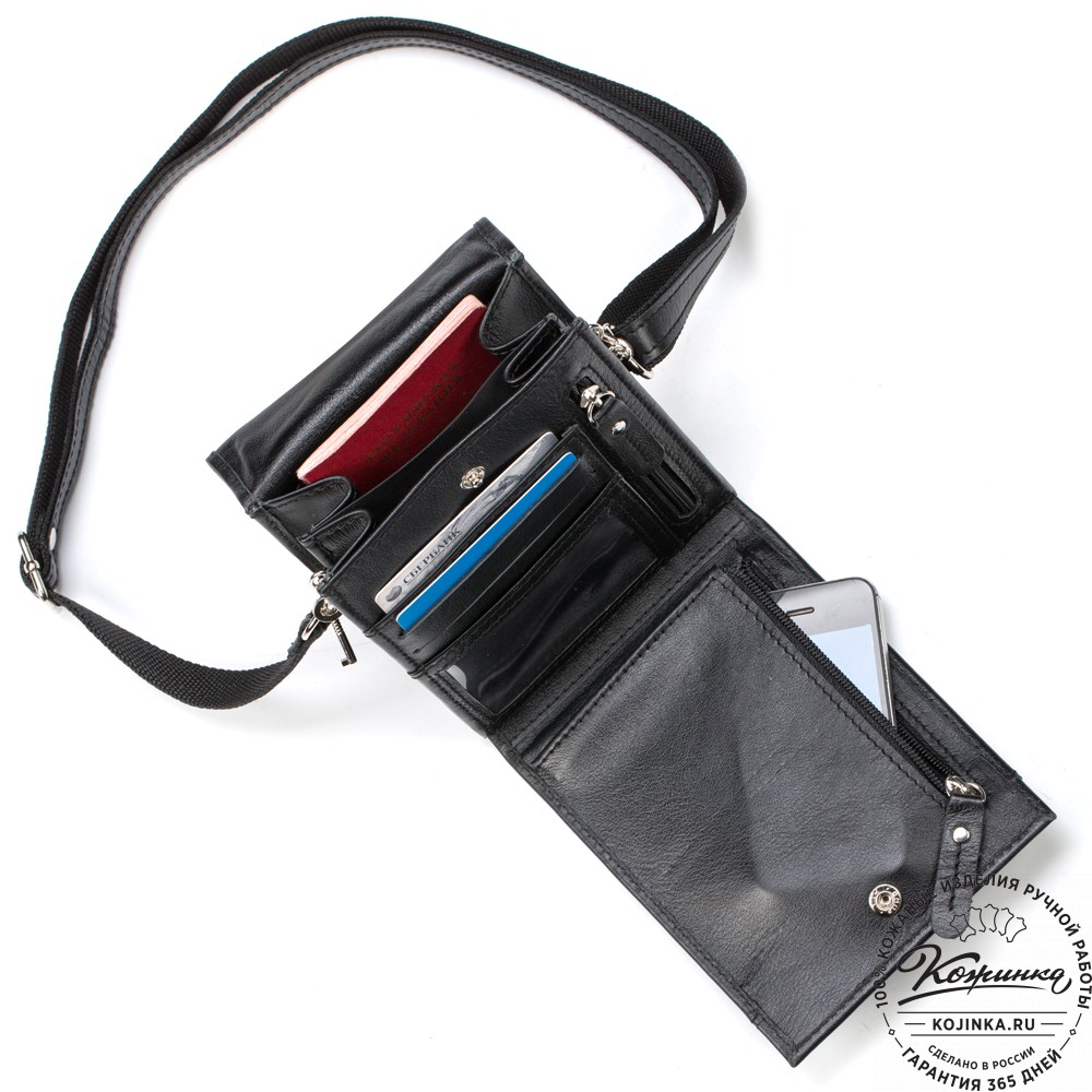 Кожаная сумка "Чикаго" (чёрная)