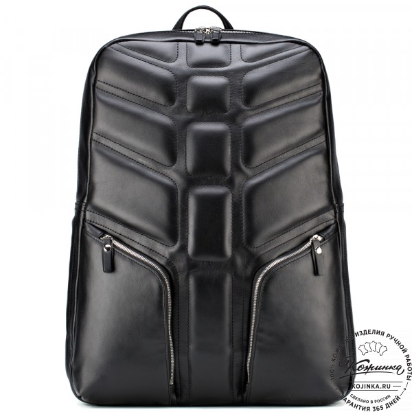 Кожаный рюкзак "Джейкоб" (чёрный). фото 1