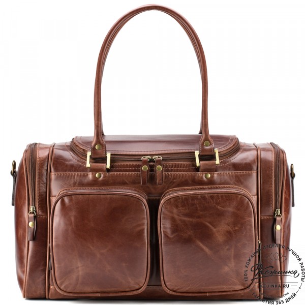 Кожаная дорожная сумка "Кимберли" (коричневый воск). фото 1