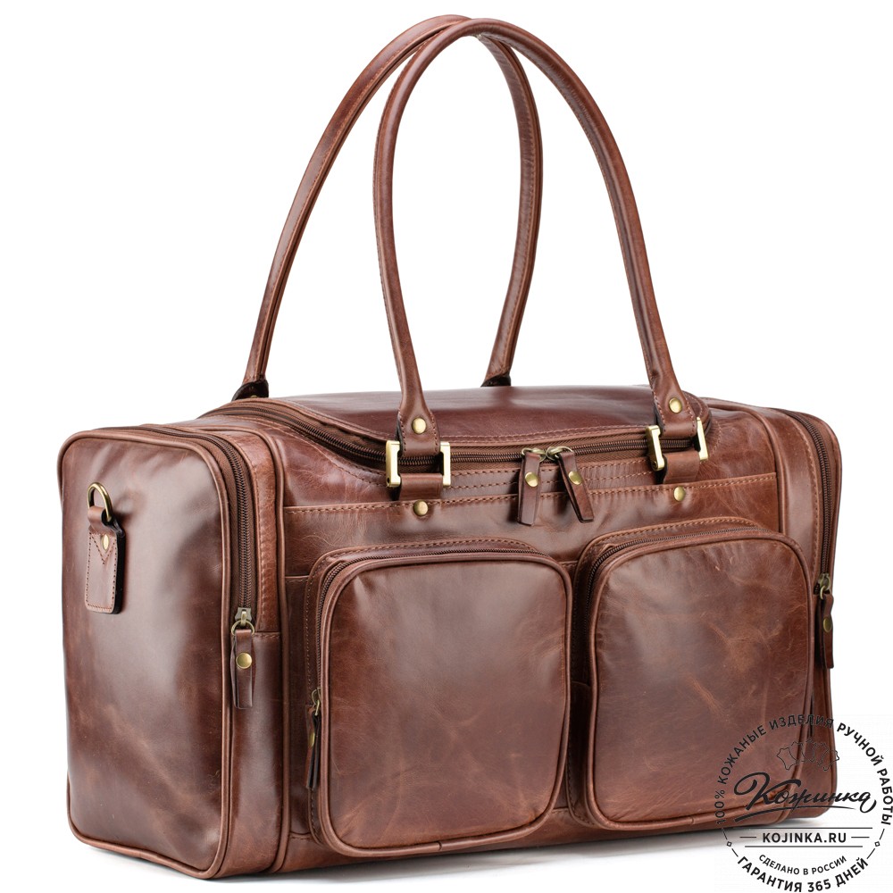 Кожаная дорожная сумка "Кимберли" (коричневый воск)