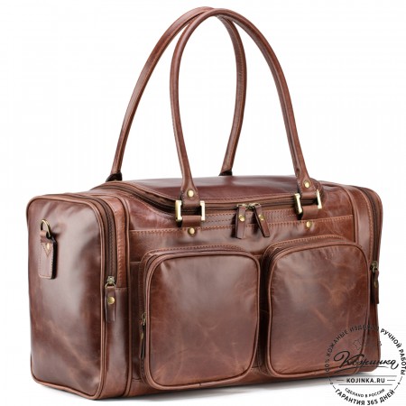 Кожаная дорожная сумка "Кимберли" (коричневый воск)