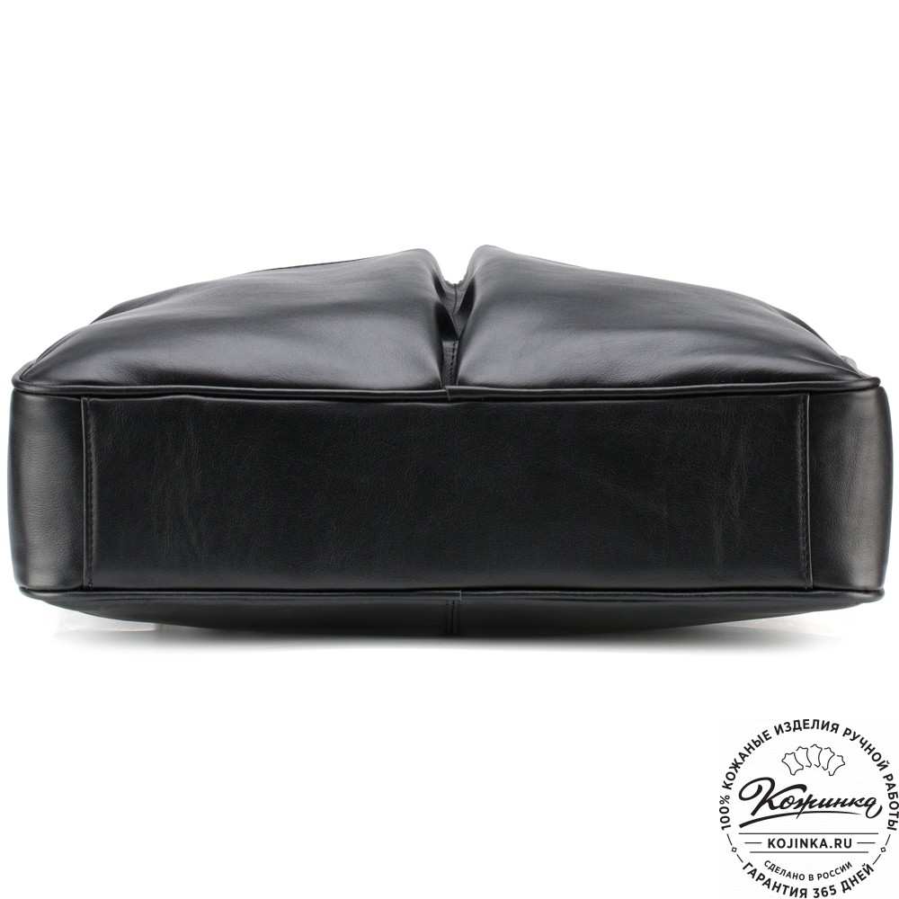 Кожаная деловая сумка "Роберт" (чёрная) 