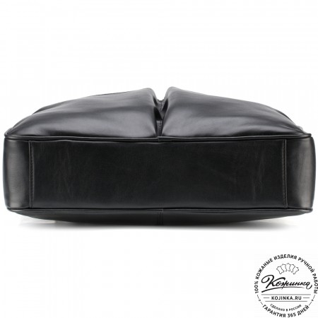 Кожаная деловая сумка "Роберт" (чёрная) 