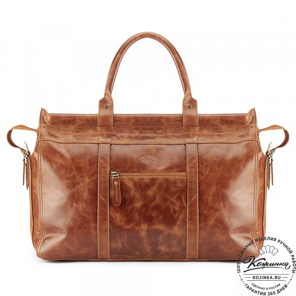 Кожаный городской саквояж "Фостер" (рыжий антик). фото 1