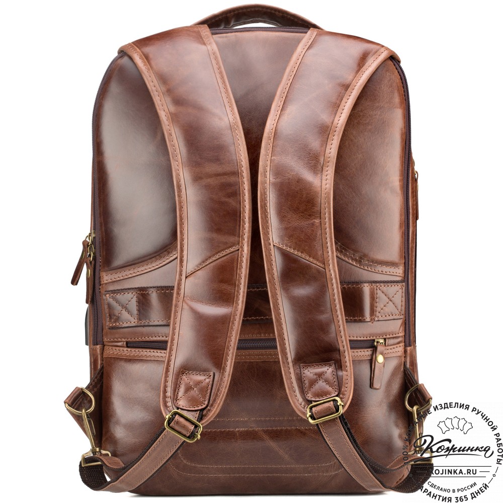 Кожаный рюкзак "Посейдон" (коричневый воск)