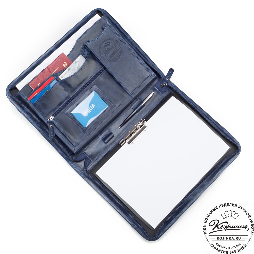 Папка для документов "Атташе" (синий антик)