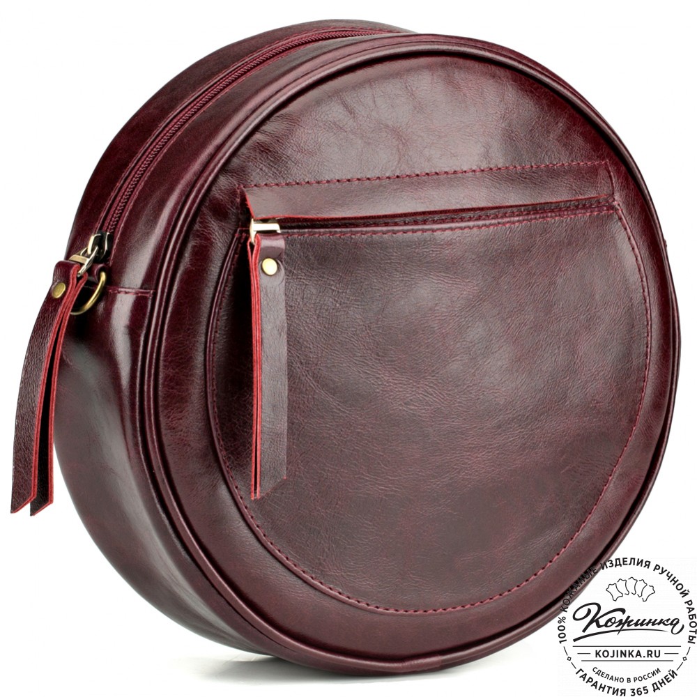 Женская кожаная сумка "Дарья" (бордовая)