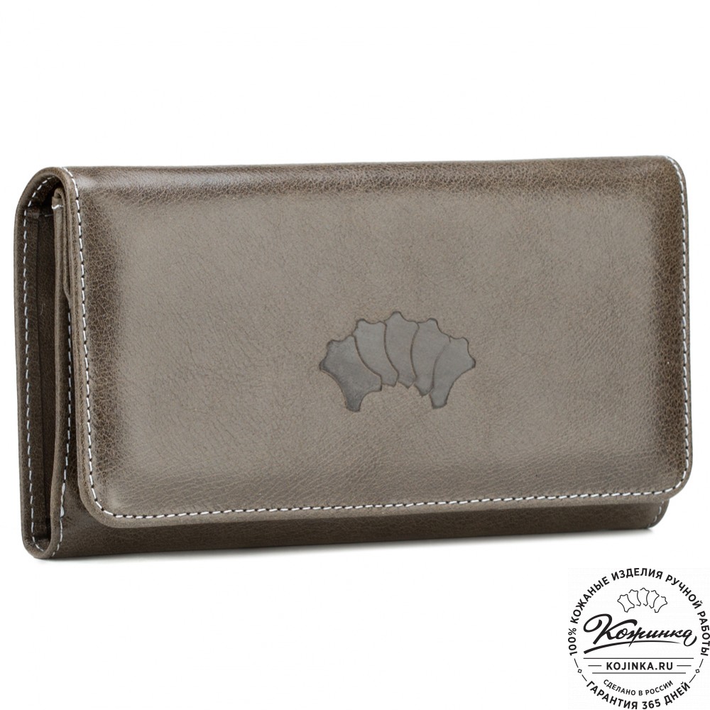 Кожаное портмоне "Франция" (оливковое)