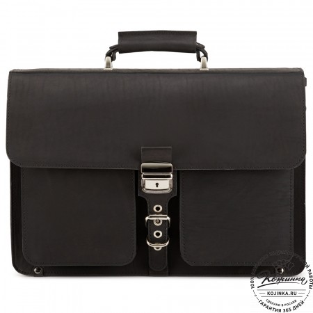 Кожаный портфель "Герман" (чёрный)