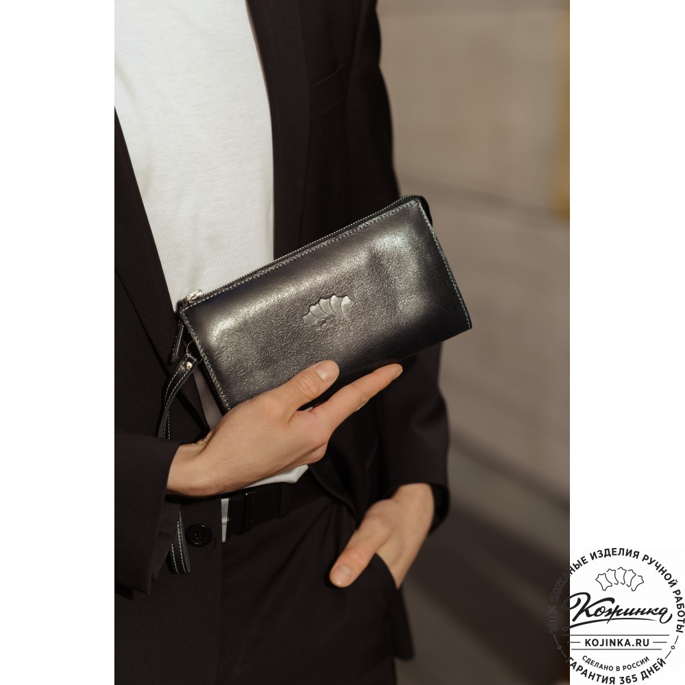 Кожаный клатч  Москва (коричневый)