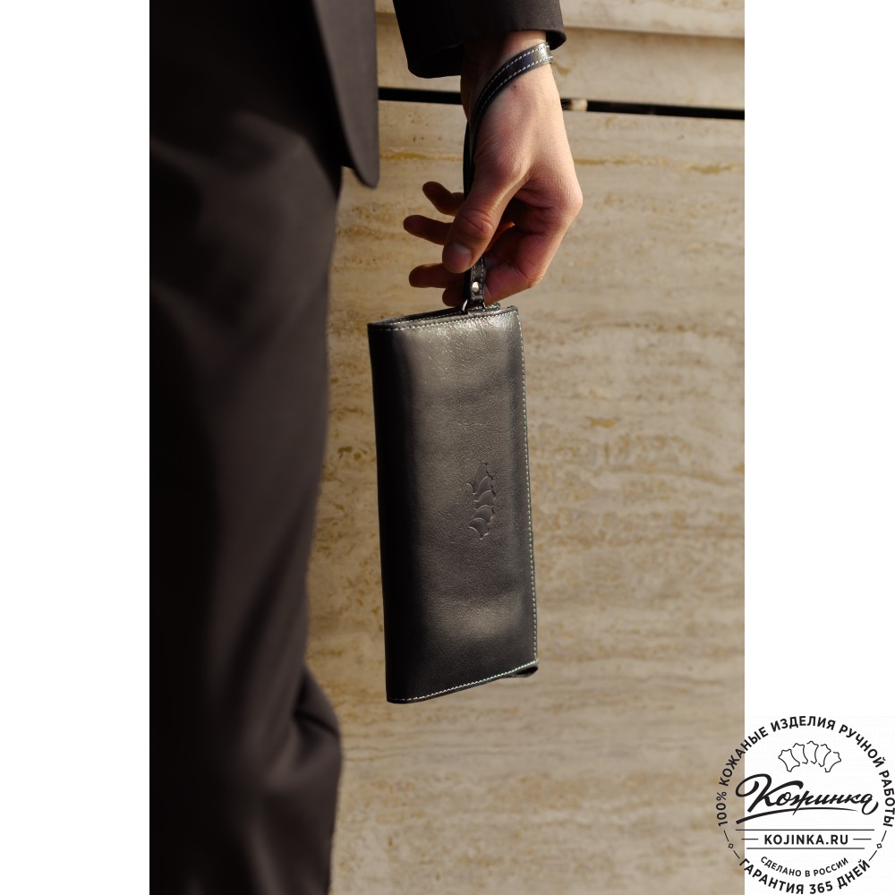 Кожаный клатч  Москва (коричневый)