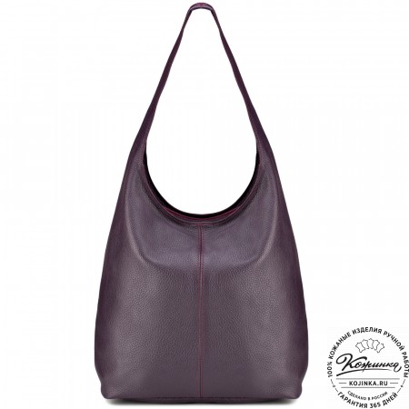 Женская кожаная сумка "Винтаж" (баклажановая) 