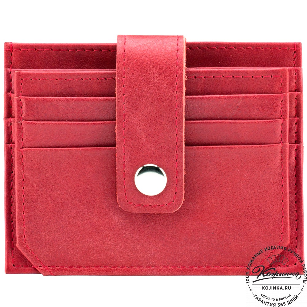Кожаная визитница "Майорка" (красная)