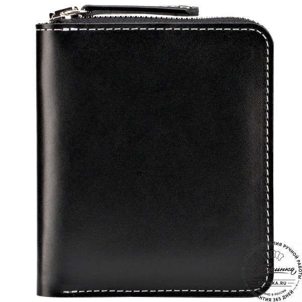 Кожаное портмоне "Швеция" (чёрное). фото 1