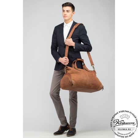 Кожаная дорожная сумка "Каркассон" (чёрная)