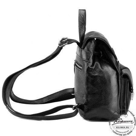 Женский кожаный рюкзак "Нэнси" (черный)