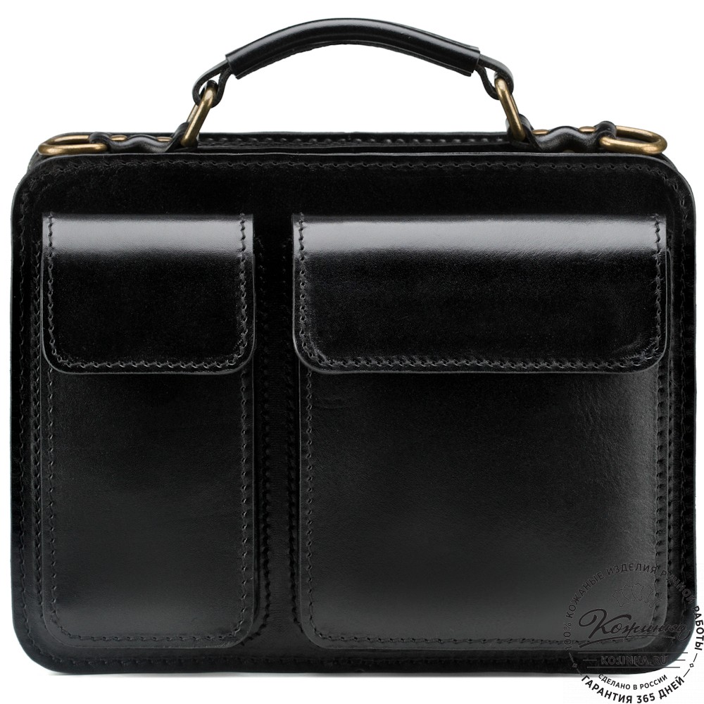 Кожаная сумка "Сакмэн" (чёрная)