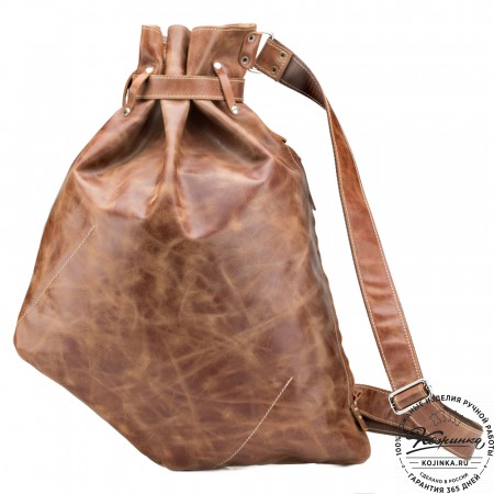 Кожаный рюкзак "Селена" (рыжий антик)