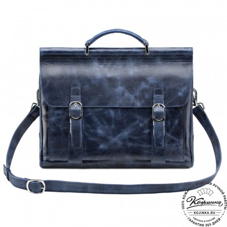 Кожаный портфель "Версаль" (cиний антик)