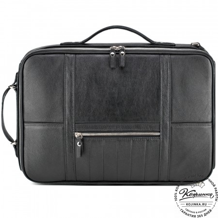 Кожаный рюкзак-сумка "Лесснер" (черный)