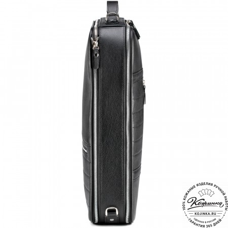 Кожаный рюкзак-сумка "Лесснер" (черный)