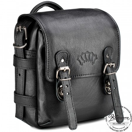 Кожаная сумка через плечо "Джек" (чёрная) 